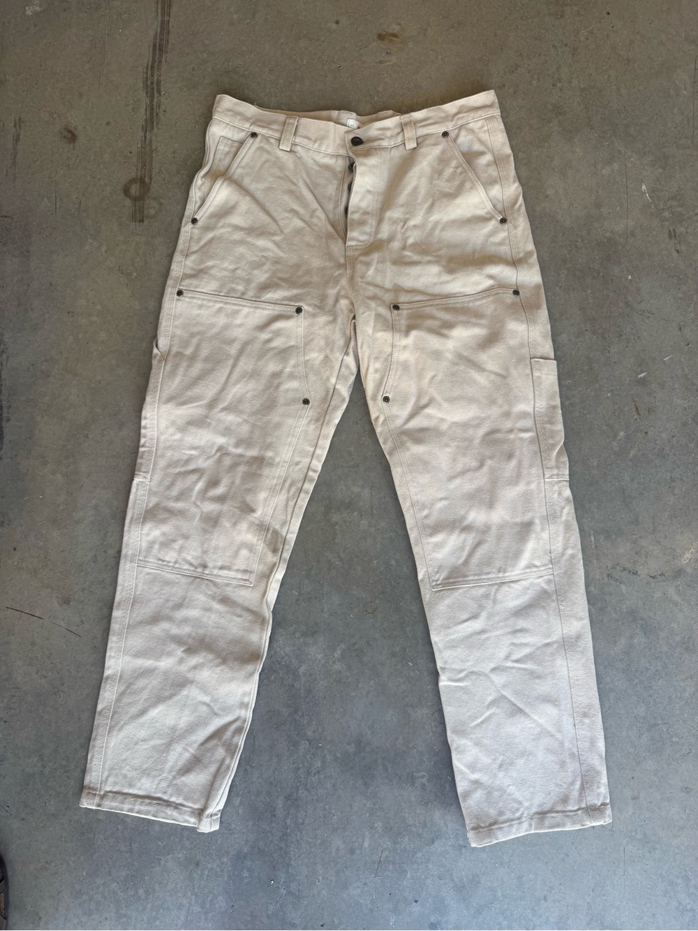 Men's Canvas Cargo Pants in Off-White